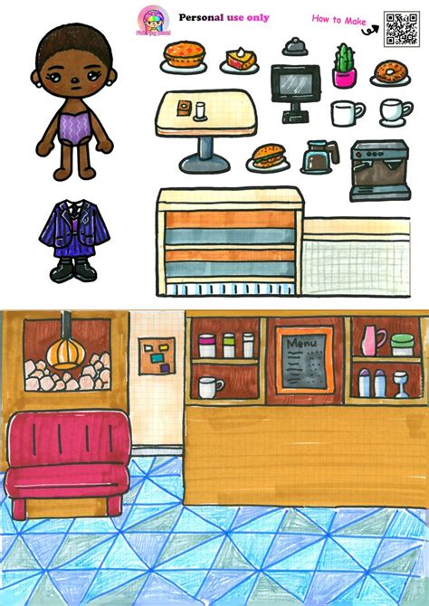 Toca Boca Wednesday Tyler Coffee Shop Diy Printablesbianca Paper Doll