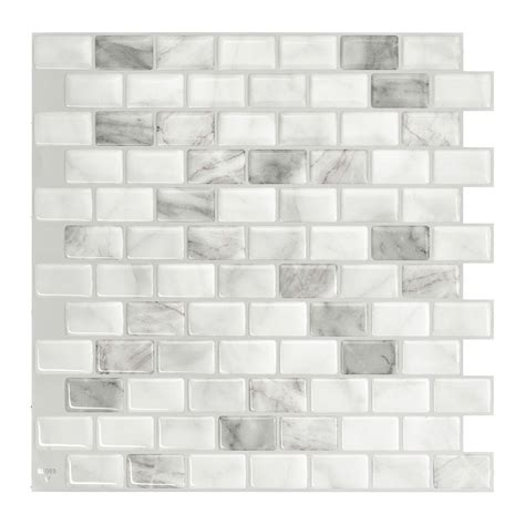 Self-Adhesive Wall Tiles - Bianco - 4/Pkg from SMART TILES | BMR