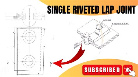 Single Riveted Lap Joint Engineering Drawing Technical Drawing YouTube