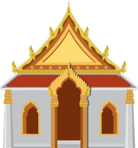 Thai Temple Design With Golden Roof 6889372 Vector Art At Vecteezy