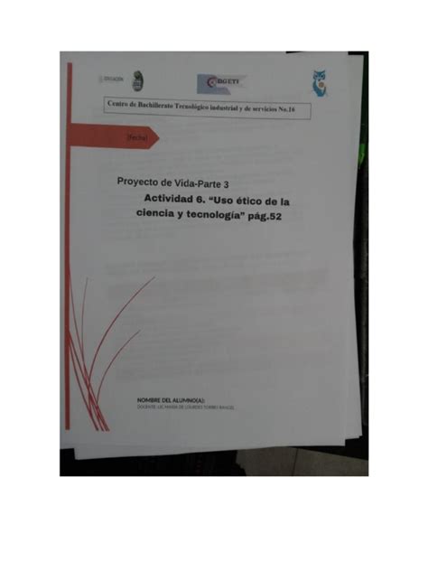 1er Proyecto De Etica Pdf