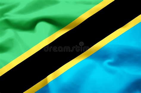 Tanzania Realistic Flag Illustration Stock Illustration Illustration