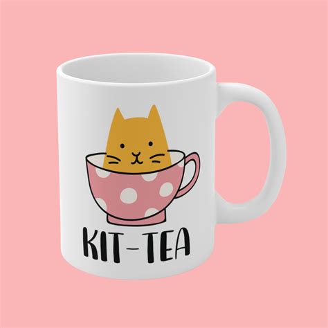 Cat Tea Mug Cat Pun Mug Kitty Mug Funny Cat Mug T For Etsy Uk