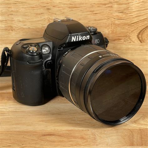 Nikon N80 Black 35mm Slr Film Camera With Af 28 300mm Lens And Polarized