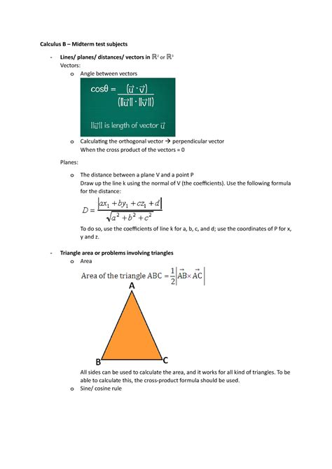 Calculus B Summary Mid Term Test Calculus B Midterm Test Subjects