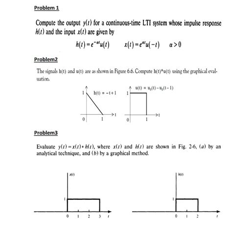 Solved Problem 1 Compute The Output Y T For A Continuous Time Lti System Whose Impulse