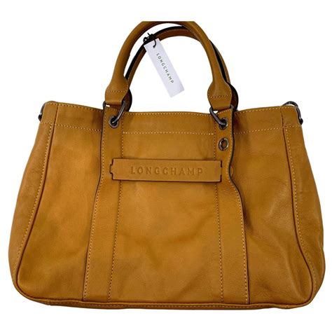 Longchamp Cabas D Cuir Marron Clair Ref Joli Closet