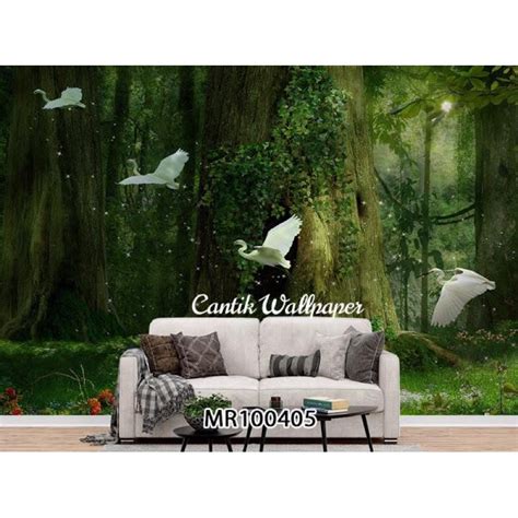 Jual Photowall Mural 3D Dinding Wallpaper Mural Motif Pemandangan Hutan