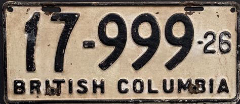 British Columbia Passenger 1926 – Jeff's License Plates