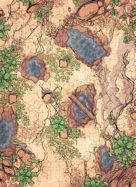 2minutetabletop The Rocky Fissures Battle Map Free Rpg Maps