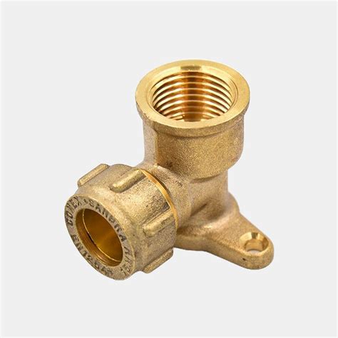 Conex Brass Compression Wall Plated PT Elbow 15mm Wujin Online