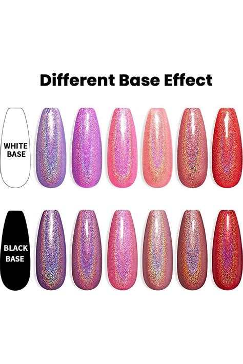 RARJSM Holographic Gel Nail Polish Set Summer Colors Glitter Gel