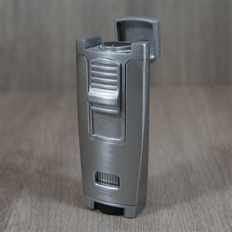 Vector Apex Torch Table Lighter Satin Chrome