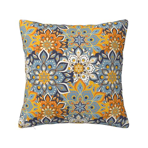 Zicancn Boho Indian Floral Mandala Lace Throw Pillow Covers Bed Couch