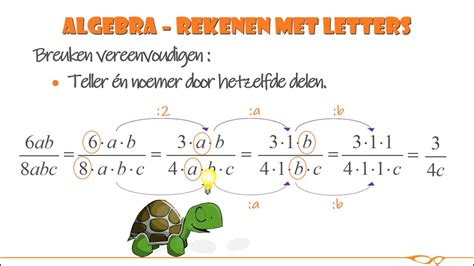 Wiskunde Rekenen Met Letters Breuken Met Letters Vereenvoudigen