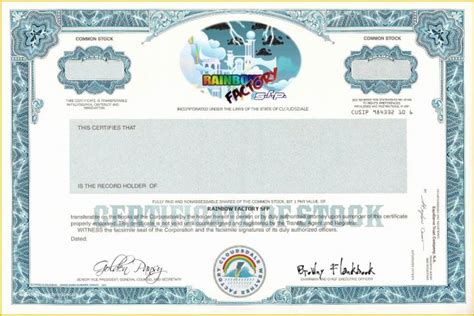 Stock Certificate Template Free Download Of Blank Free Mon Stock ...