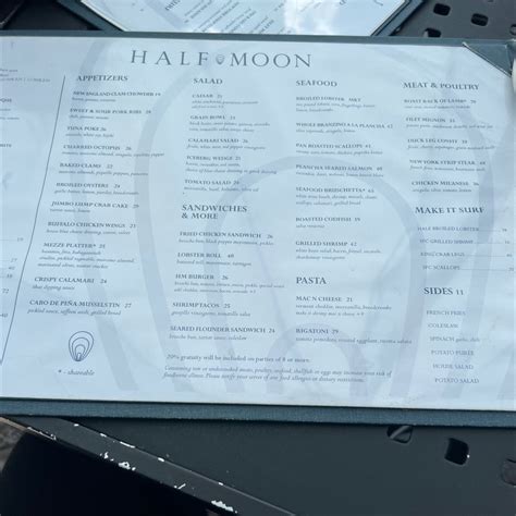 Menu Half Moon