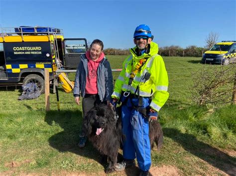 Woman And 10st Dog Rescued After Falling 50 Feet From Cliffs In Exmouth