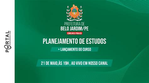 CONCURSO PREF BELO JARDIM PE PLANEJAMENTO DE ESTUDOS LANÇAMENTO DO