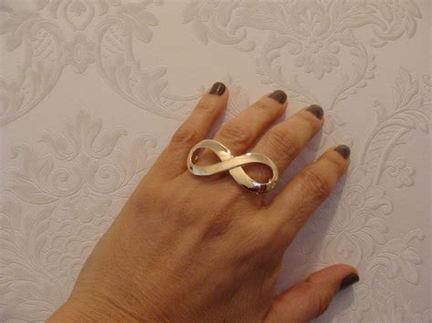 Anel Infinito Dourado Heart Ring Silver Rings Silver