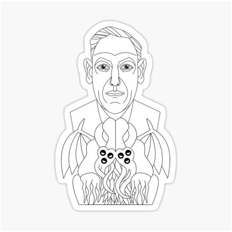 Lovecraft And Cthulhu Sticker For Sale By Jholbo Redbubble