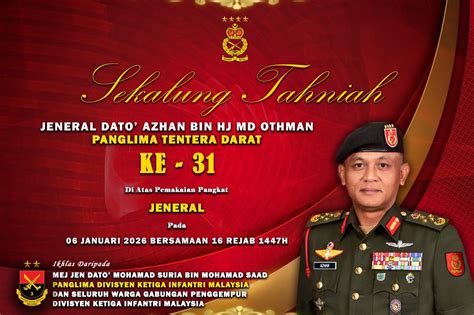 markas sekalung tahniah panglima tentera darat   panglima