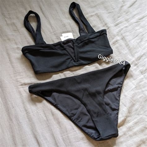 L Space Swim Lspace Lee Lee Camacho Bikini Set Black Ribbed Poshmark