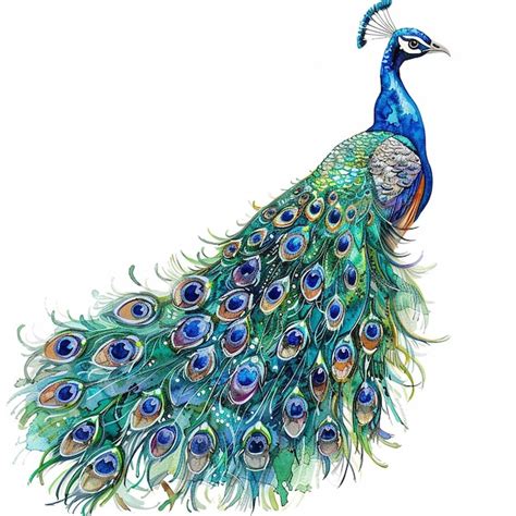 Premium Photo A Drawing Of Peacock With Peacock Feathers And The Words Peacocks On It