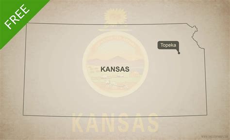 Free vector map of Kansas outline | One Stop Map