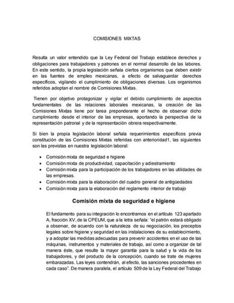 Comisiones Mixtas Pdf