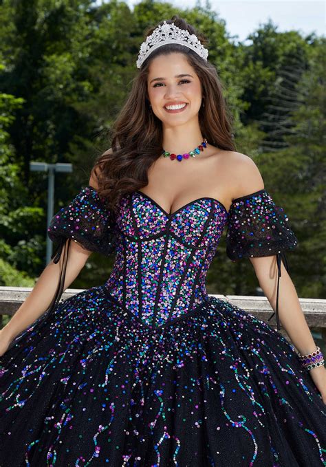 Morilee 89413 Confetti Beaded Glitter Tulle Quinceañera Dress The