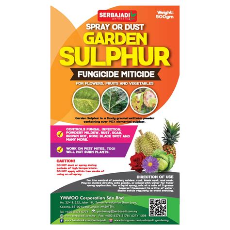 Serbajadi Garden Sulphur Natural Pesticide Fungicide 500gm Shopee