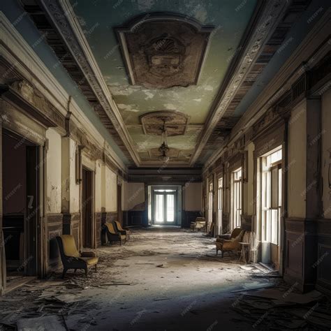 Premium Photo | Abandoned mansion interiors abstract generative ai ...