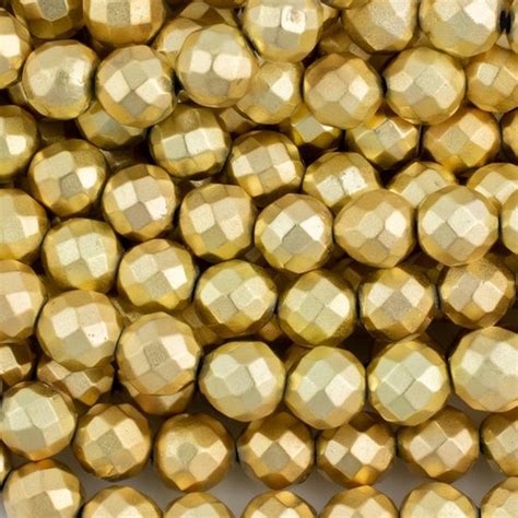 THICK GOLD COATED Hematite Faceted Round 6mm 8mm 10mm Etsy