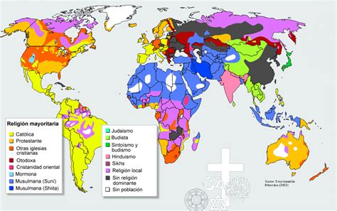 Mapa Con La Distribuci N De Las Religiones Mayoritarias En Todo El