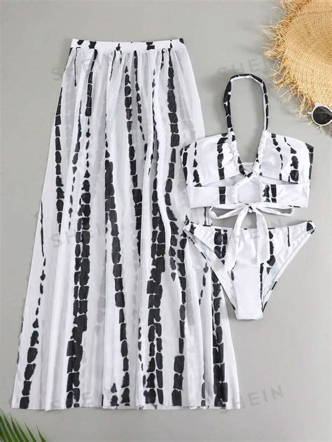 Shein Vcay Ba Ador Bikini De Tie Dye Con Falda De Playa Moda De Mujer Shein M Xico