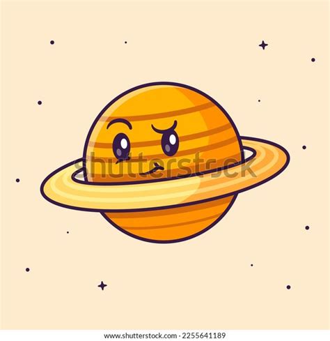 Cute Saturn Planet Space Cartoon Vector Stock Vector (Royalty Free ...