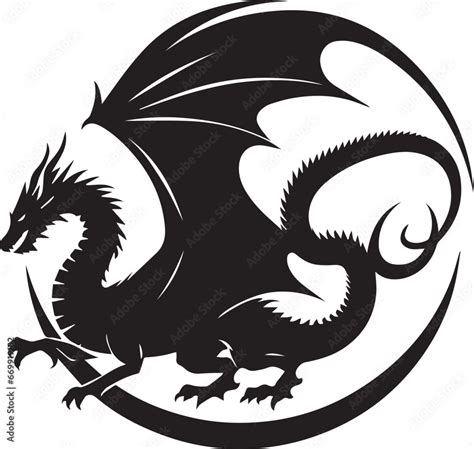 dragon EPS, dragon Silhouette, dragon Vector, dragon Cut File, dragon ...