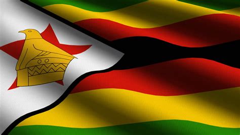 Zimbabwe Close Up Waving Flag Hd Loop Stock Footage Video