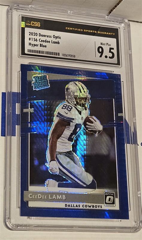 Ceedee Lamb Rated Rookie Donruss Optic Blue Hyper Prizm Csg