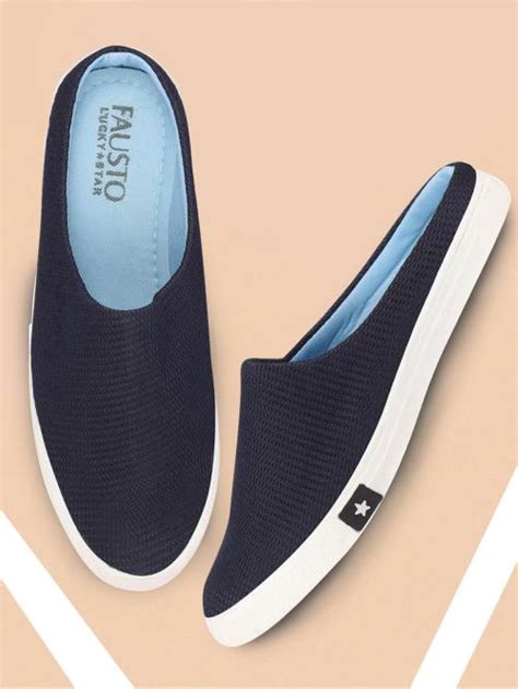 Buy Fausto Men Navy Blue Casual Canvas Slip On Shoes 10 Uk Online At Best Prices In India