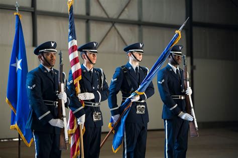 Honor Guardsman Perform Colors At An Official Ceremony