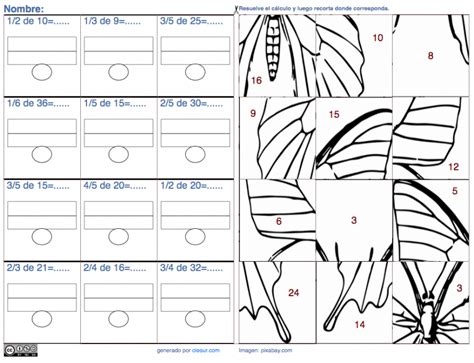 Puzzle Matemático Fracción De Una Cantidad Olesur