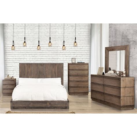 Foa Dryton Pc Rustic Natural Tone Wood Bedroom Set Queen Nightstand