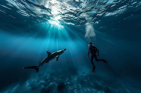 Реалистичная акула в океане | AI-сгенерированное изображение