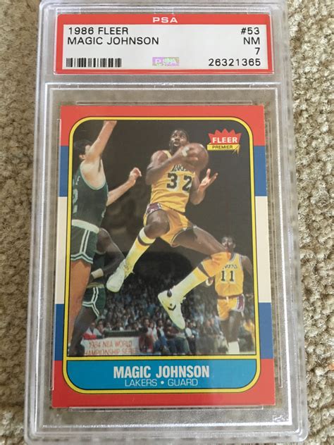 Lot Detail MAGIC JOHNSON 1986 FLEER PSA Nr Mint 7 In 15 Slab