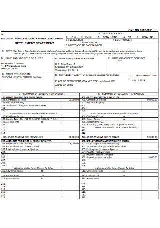 Sample Settlement Statements In Pdf Ms Word