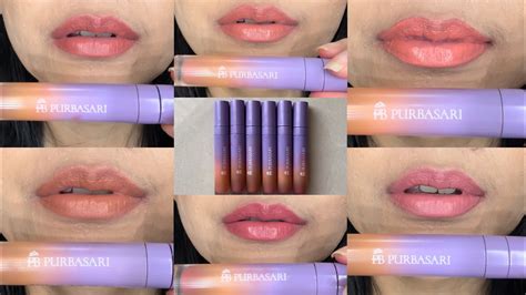 Review Purbasari Velvet Lip Cream Swatches Semua Shade Youtube