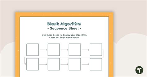 8 Step Algorithm Sequence Sheet Lower Elementary Teaching Resource