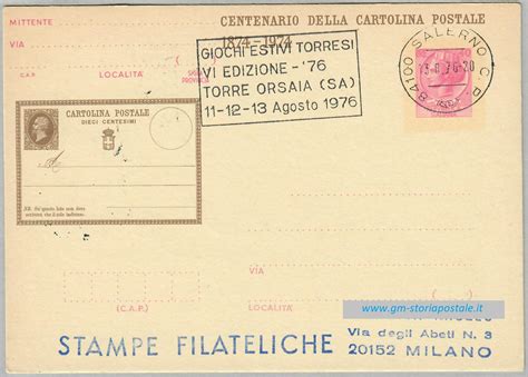 Cartolina Postale 40 Lire Centenario Della Cartolina Come Stampe Con